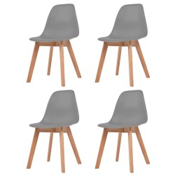 Chaises à manger lot de 4 Gris Plastique 