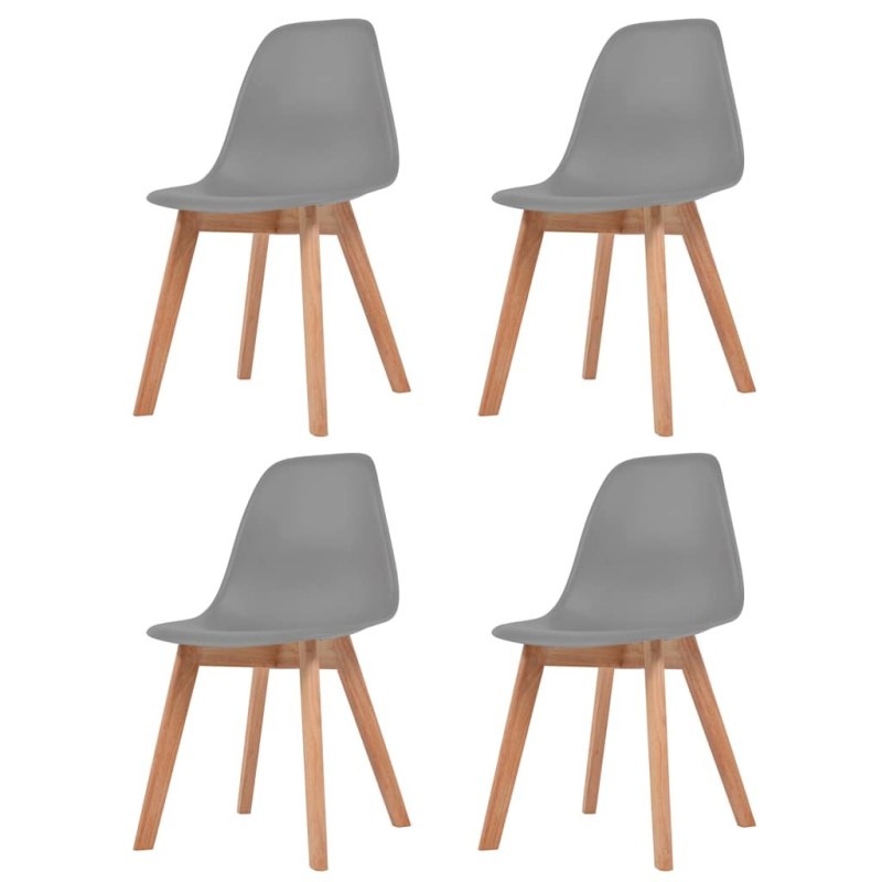 Chaises à manger lot de 4 Gris Plastique 
