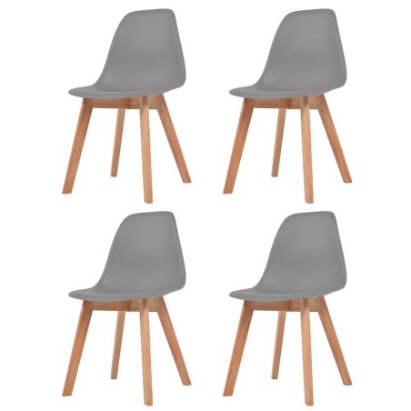 Chaises à manger lot de 4 Gris Plastique 