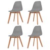 Chaises à manger lot de 4 Gris Plastique 