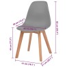 Chaises à manger lot de 4 Gris Plastique 