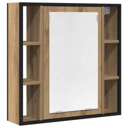 Armoire à miroir salle de bain chêne artisanal bois ingénierie 