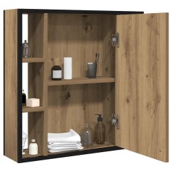 Armoire à miroir salle de bain chêne artisanal bois ingénierie 