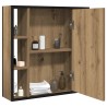 Armoire à miroir salle de bain chêne artisanal bois ingénierie 