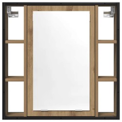 Armoire à miroir salle de bain chêne artisanal bois ingénierie 