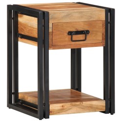 Set de 2 tables de nuit 40x35x50 cm en bois d'acacia massif 