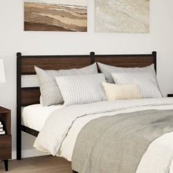 Tête de lit chêne marron 135 cm acier et bois d'ingénierie 