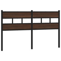 Tête de lit chêne marron 135 cm acier et bois d'ingénierie 