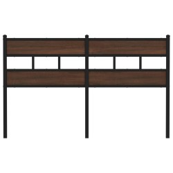 Tête de lit chêne marron 135 cm acier et bois d'ingénierie 