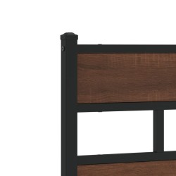 Tête de lit chêne marron 135 cm acier et bois d'ingénierie 