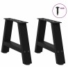 Pieds de table basse en forme de A, 2 pièces, noir, 40 x (30-31) cm, acier 