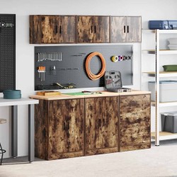 Armoires de garage 6 pcs chêne fumé bois d'ingénierie 