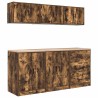 Armoires de garage 6 pcs chêne fumé bois d'ingénierie 