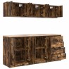 Armoires de garage 6 pcs chêne fumé bois d'ingénierie 