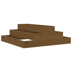 Jardinière Marron miel 80x80x27 cm Bois massif de pin 