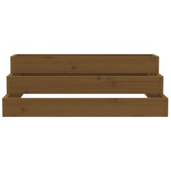 Jardinière Marron miel 80x80x27 cm Bois massif de pin 