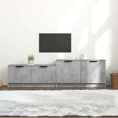 Meuble TV Gris béton 158,5x36x45 cm Bois d'ingénierie 