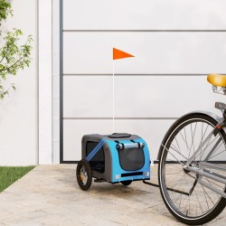 Remorque de vélo pour animaux de compagnie bleu et gris 