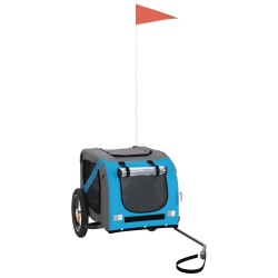 Remorque de vélo pour animaux de compagnie bleu et gris 