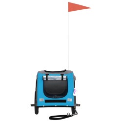 Remorque de vélo pour animaux de compagnie bleu et gris 