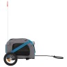Remorque de vélo pour animaux de compagnie bleu et gris 