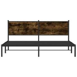 Cadre de lit en métal sans matelas chêne fumé 183x213 cm 