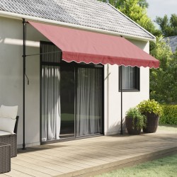Tissu de remplacement de cantonnière d’auvent rayure bordeaux 