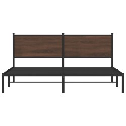 Cadre de lit en métal sans matelas chêne marron 183x213 cm 