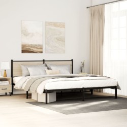 Cadre de lit en métal sans matelas chêne sonoma 183x213 cm 