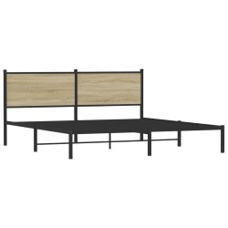Cadre de lit en métal sans matelas chêne sonoma 183x213 cm 