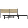 Cadre de lit en métal sans matelas chêne sonoma 183x213 cm 