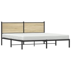 Cadre de lit en métal sans matelas chêne sonoma 183x213 cm 