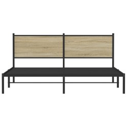 Cadre de lit en métal sans matelas chêne sonoma 183x213 cm 