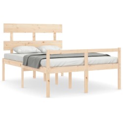 Lit pour personne âgée sans matelas 140x190 cm bois massif 
