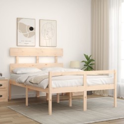 Lit pour personne âgée sans matelas 140x190 cm bois massif 