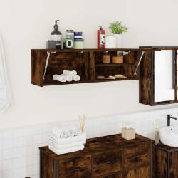 Armoire murale de bain chêne fumé 100x25x30cm bois d'ingénierie 