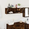 Armoire murale de bain chêne fumé 100x25x30cm bois d'ingénierie 