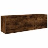 Armoire murale de bain chêne fumé 100x25x30cm bois d'ingénierie 