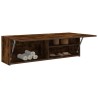 Armoire murale de bain chêne fumé 100x25x30cm bois d'ingénierie 