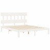 Cadre de lit sans matelas blanc bois de pin massif 