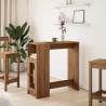 Table de bar avec étagères chêne artisanal bois d'ingénierie 