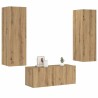 Meubles TV muraux 3 pcs chêne artisanal bois d'ingénierie 