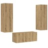 Meubles TV muraux 3 pcs chêne artisanal bois d'ingénierie 