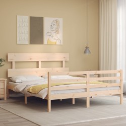 Cadre de lit sans matelas bois massif 