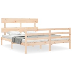 Cadre de lit sans matelas bois massif 