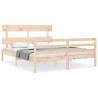 Cadre de lit sans matelas bois massif 