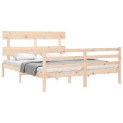Cadre de lit sans matelas bois massif 