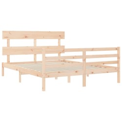 Cadre de lit sans matelas bois massif 