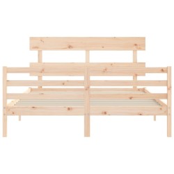 Cadre de lit sans matelas bois massif 