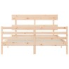 Cadre de lit sans matelas bois massif 